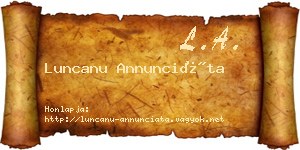 Luncanu Annunciáta névjegykártya